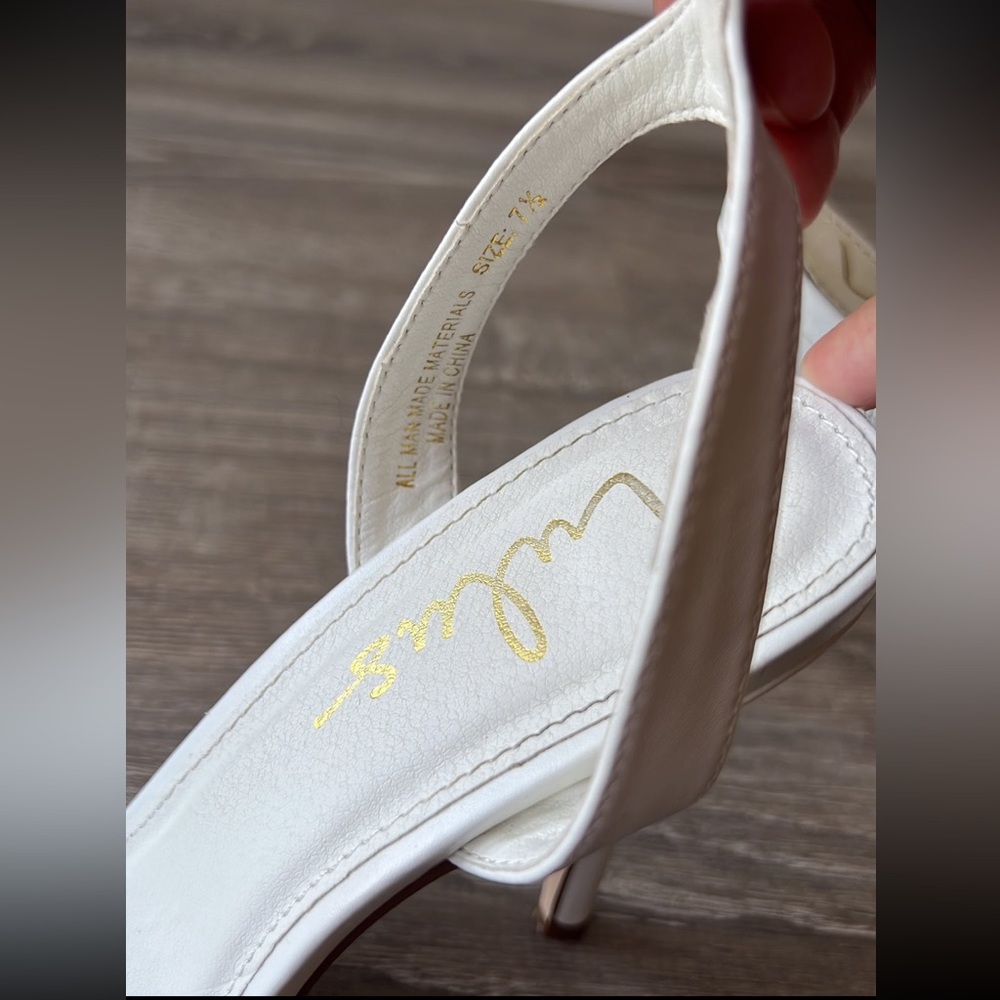 Eisley White Ankle Strap Heels Lulus Size 7.5 Stiletto Heel - Picture 9 of 9